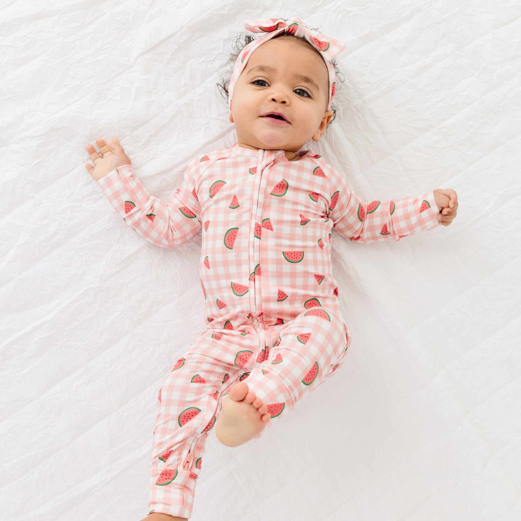 Watermelon Pink Gingham Bow