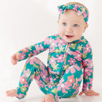 Retro Daisies Small Ribbed Bow