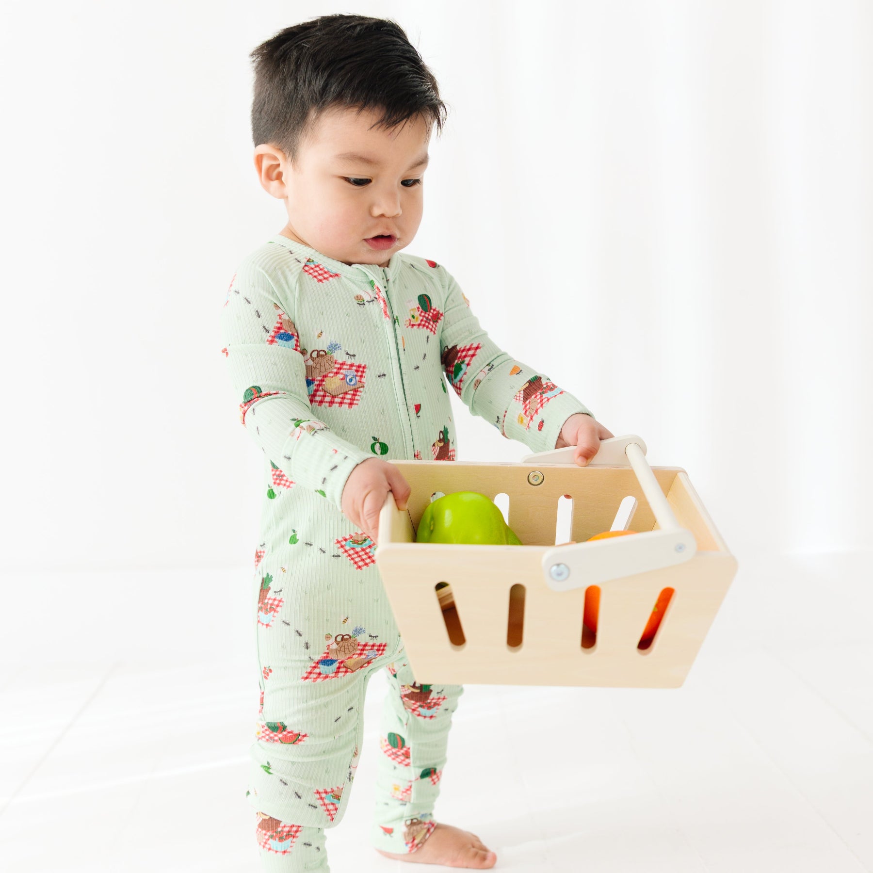 Summer Picnic Small Ribbed Zip Romper