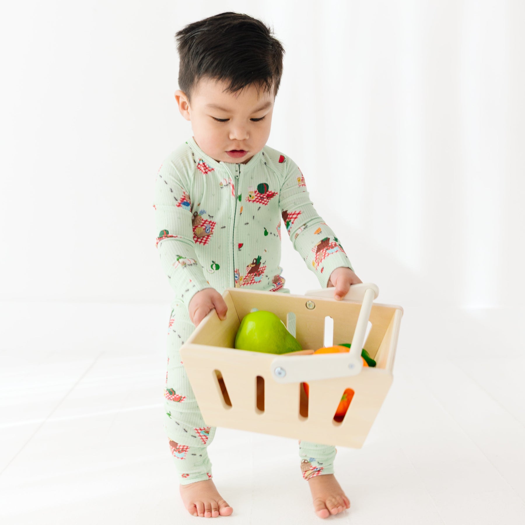 Summer Picnic Small Ribbed Zip Romper