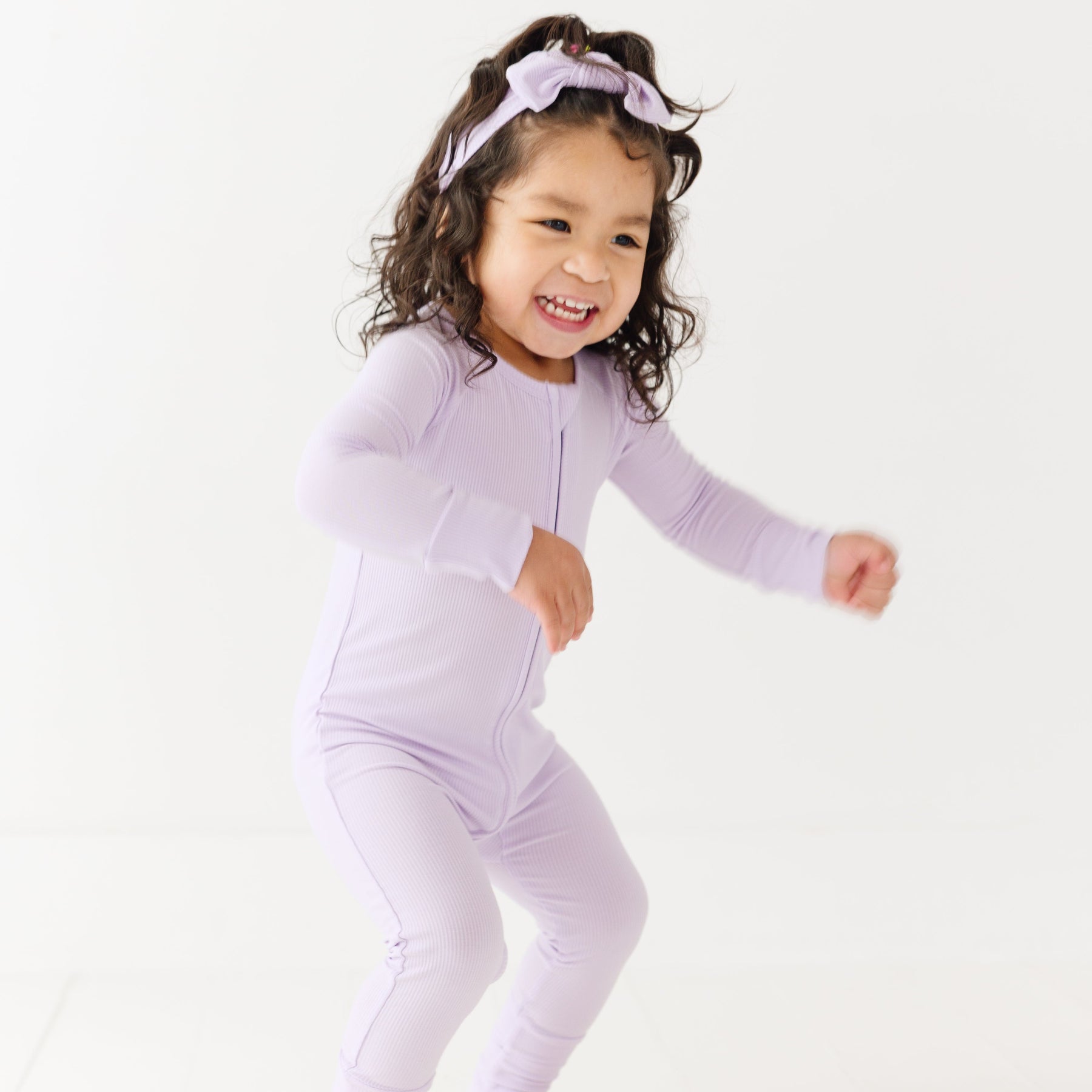 Lavender Small Ribbed Zip Romper