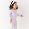 Lavender Small Ribbed Zip Romper