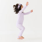 Lavender Small Ribbed Zip Romper
