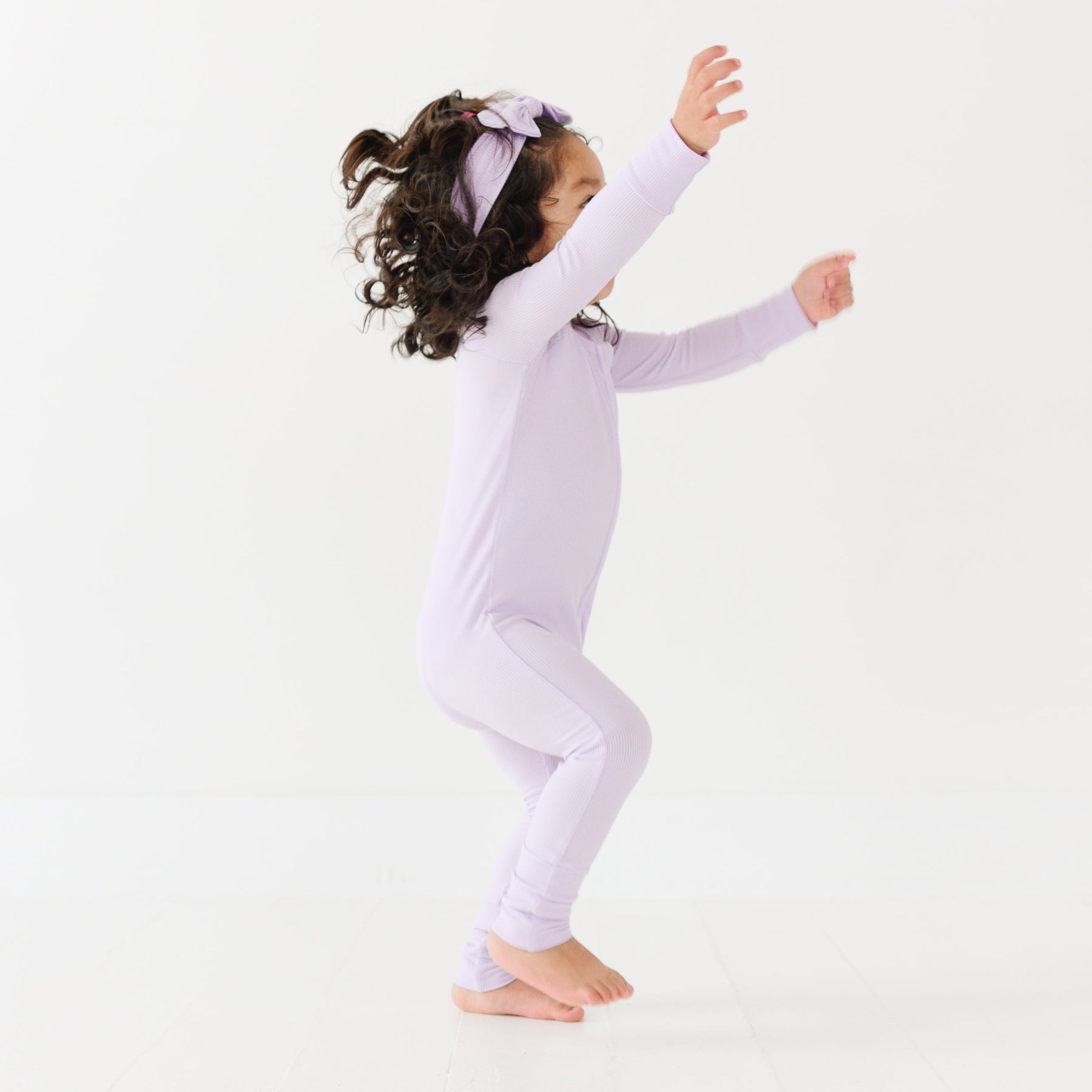Lavender Small Ribbed Zip Romper