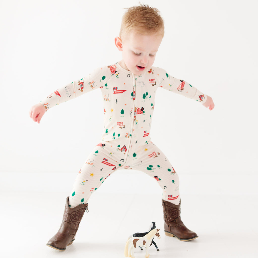 Music City Tennessee Small Ribbed Zip Romper