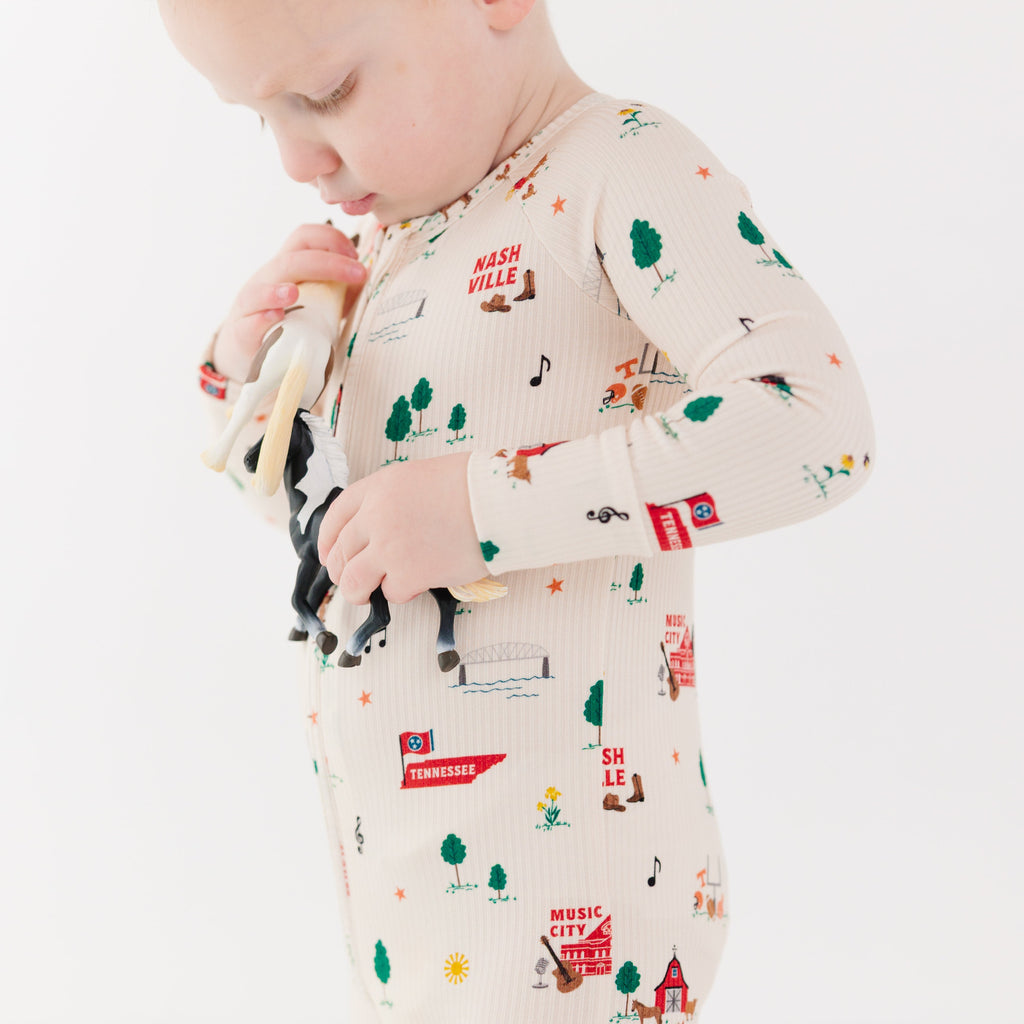 Music City Tennessee Small Ribbed Zip Romper