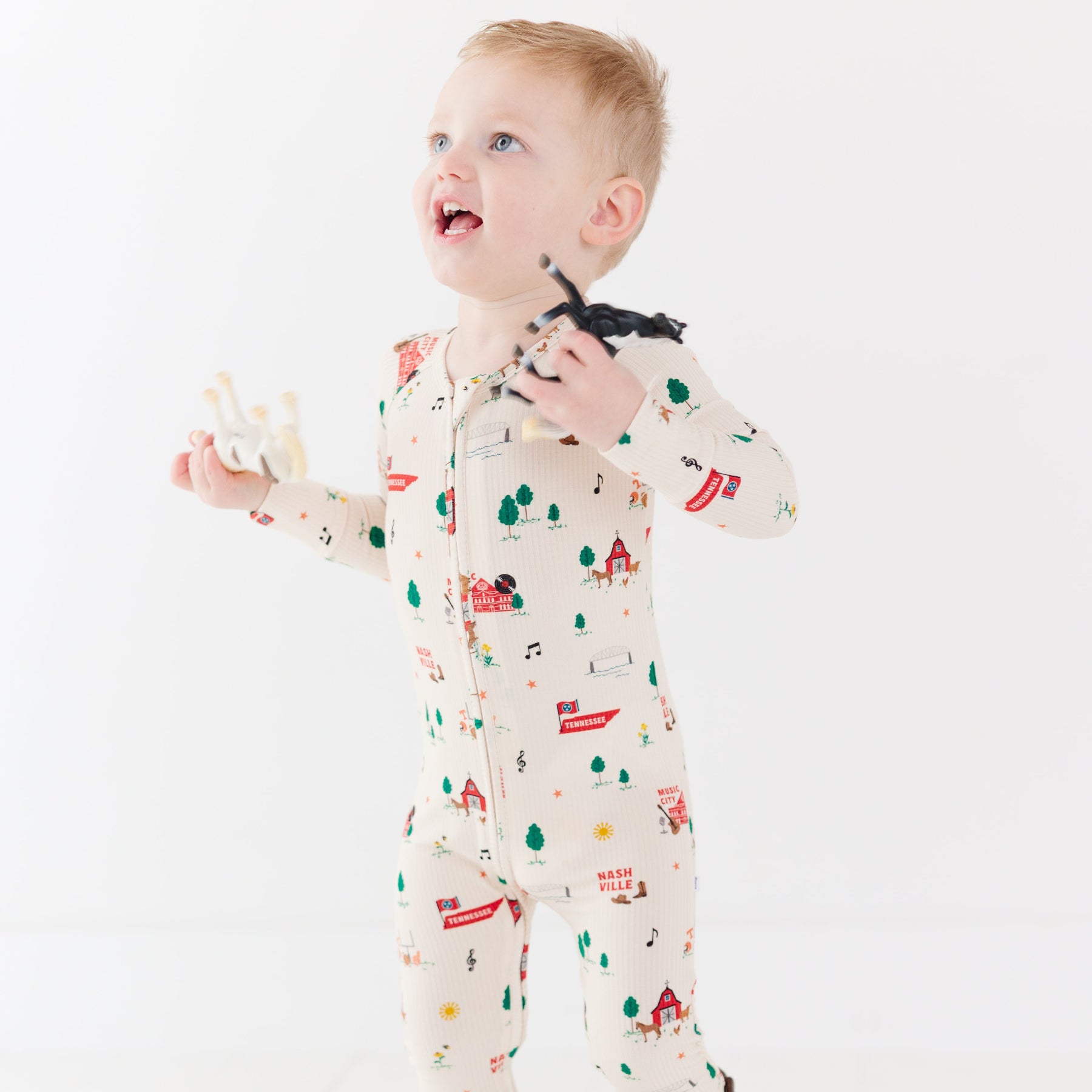 Music City Tennessee Small Ribbed Zip Romper