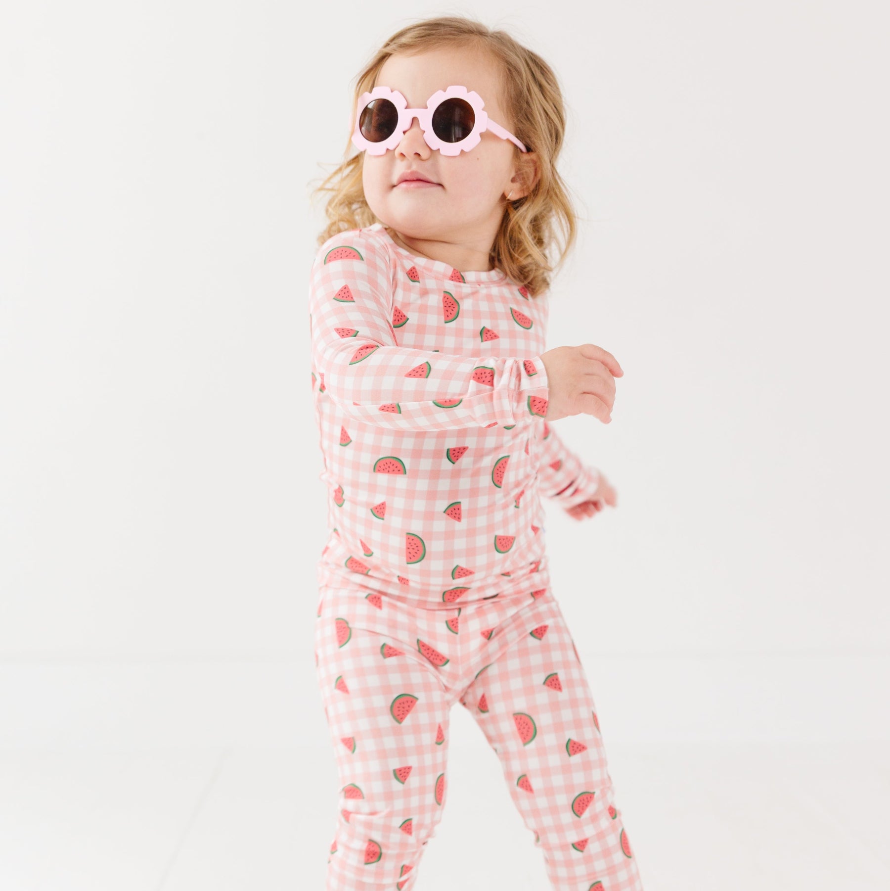 Watermelon Pink Gingham Two-Piece Set