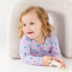 Lilac Daisies Small Ribbed Two-Piece Set