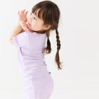Lavender Small Ribbed Shorts Two-Piece Set