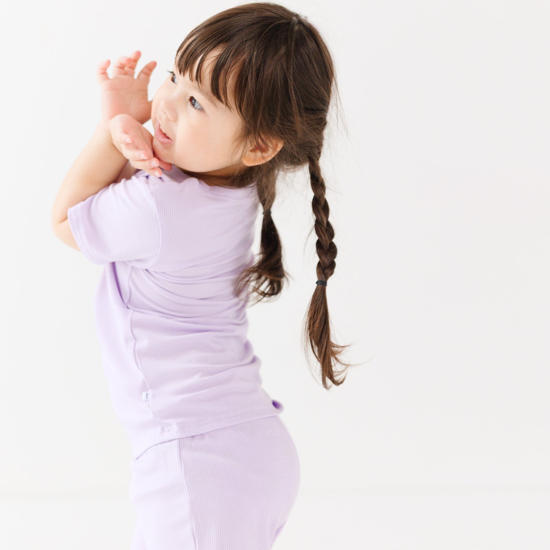 Lavender Small Ribbed Shorts Two-Piece Set