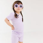 Lavender Small Ribbed Shorts Two-Piece Set