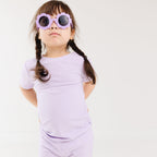 Lavender Small Ribbed Shorts Two-Piece Set