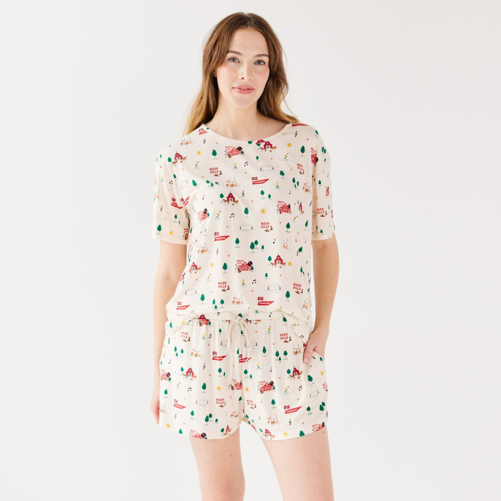 Music City Tennessee Small Ribbed Women's Shorts