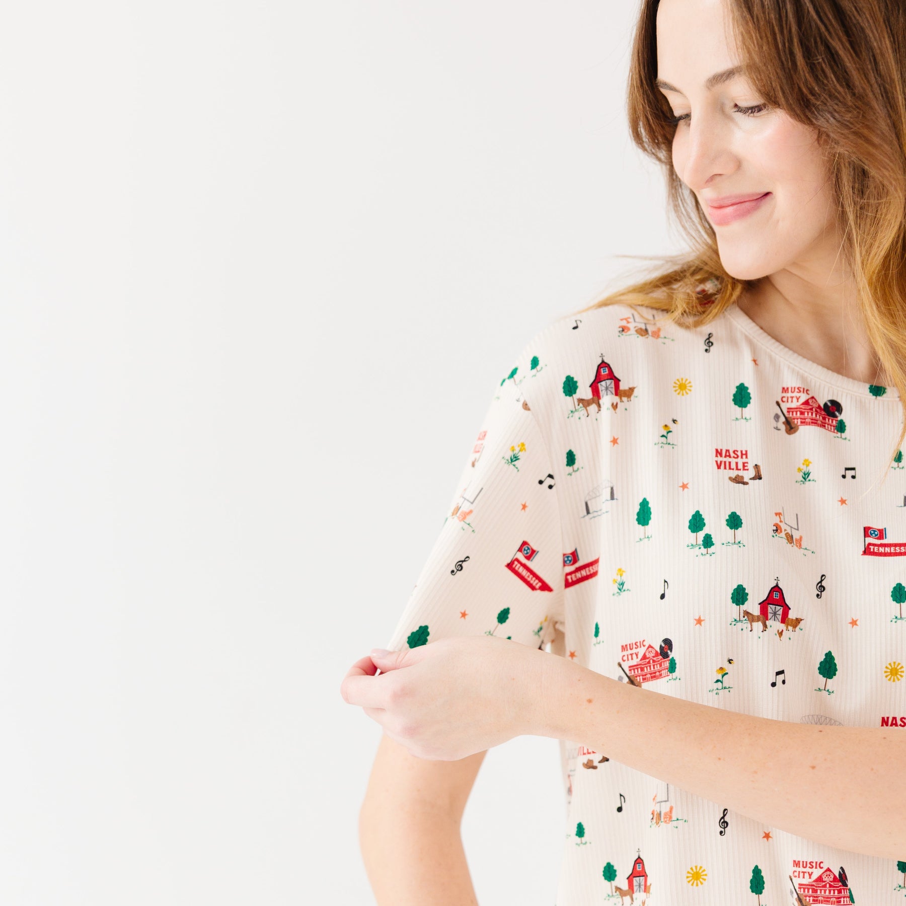 Music City Tennessee Small Ribbed Women's Short Sleeve Top