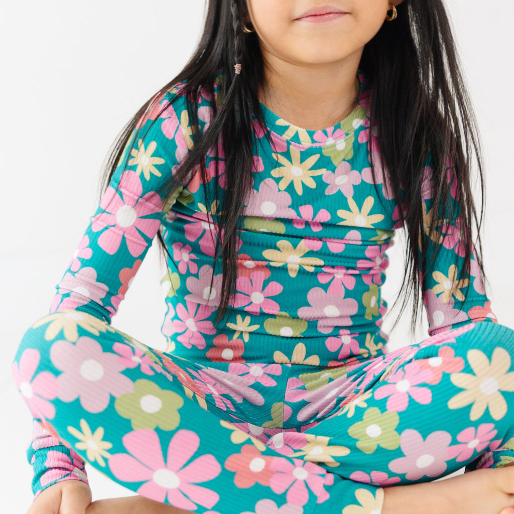 Retro Daisies Small Ribbed Two-Piece Set