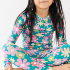 Retro Daisies Small Ribbed Two-Piece Set