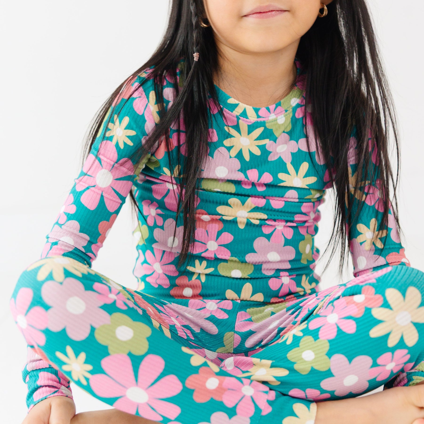 Retro Daisies Small Ribbed Two-Piece Set