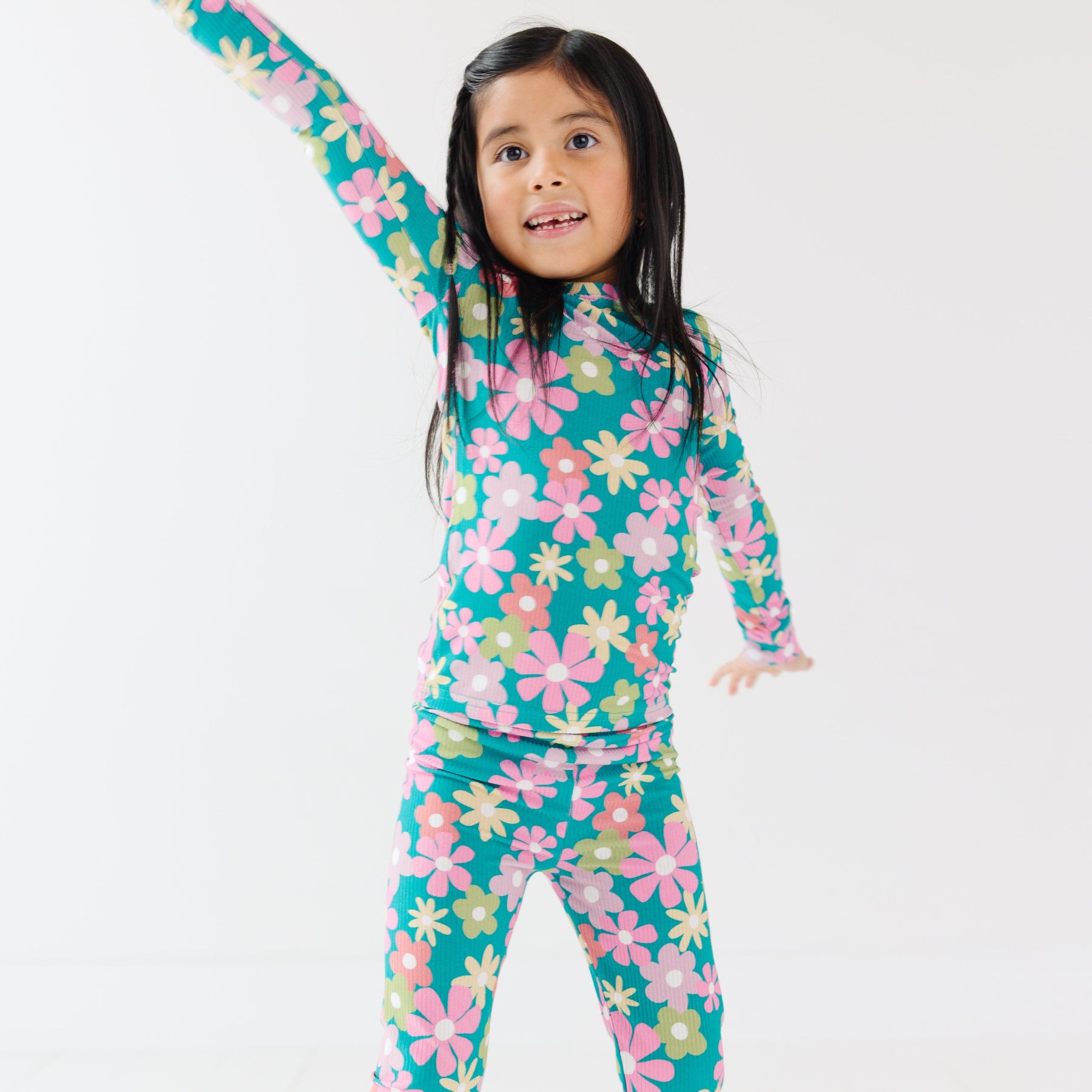 Retro Daisies Small Ribbed Two-Piece Set