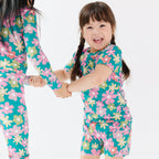 Retro Daisies Small Ribbed Shorts Two-Piece Set