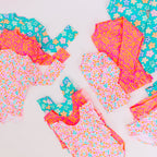 Bright Turquoise Daisies Two-Piece Bathing Suit