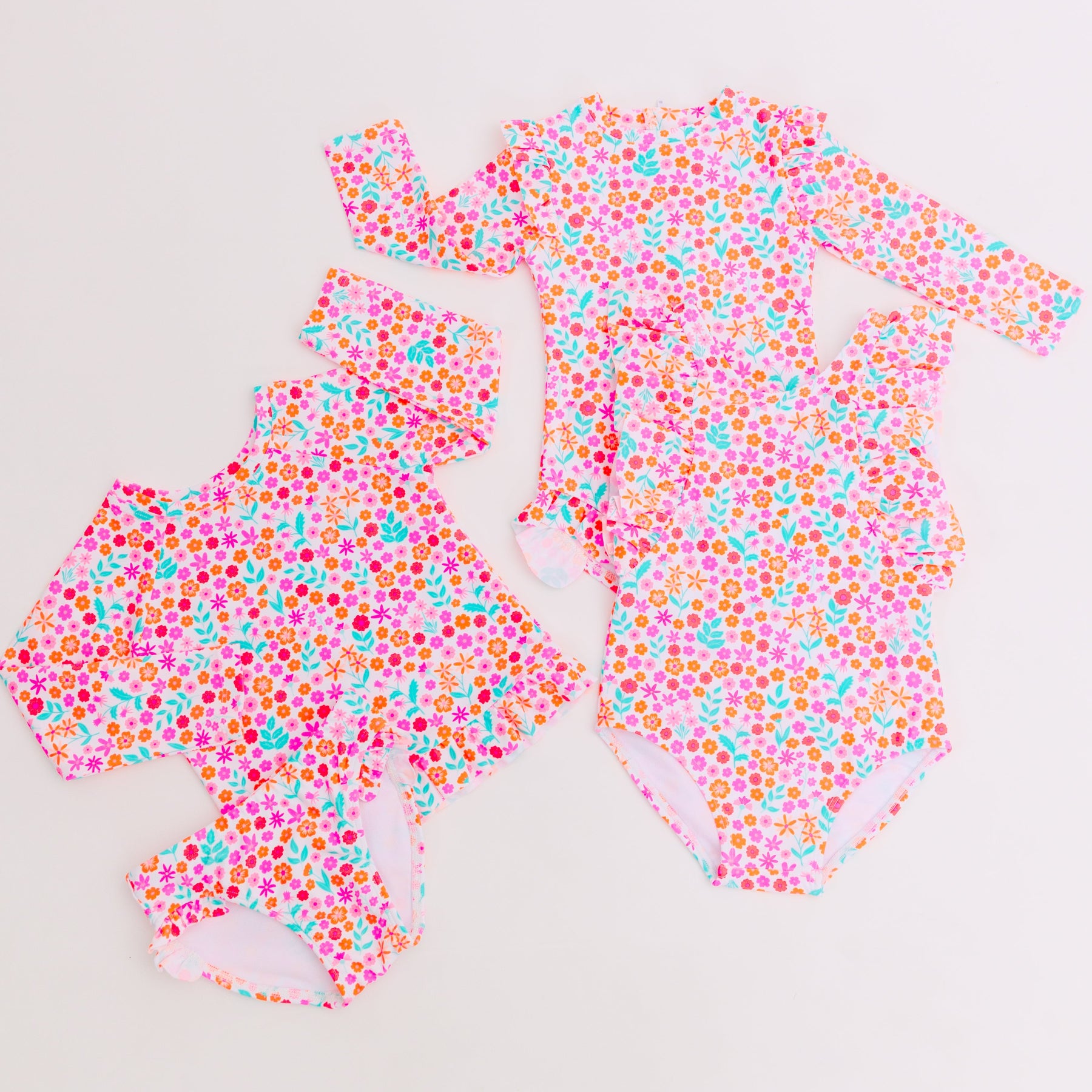 Neon Little Blooms One-Piece Bathing Suit