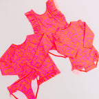 Neon Pink Tropical Tango Two-Piece Bathing Suit