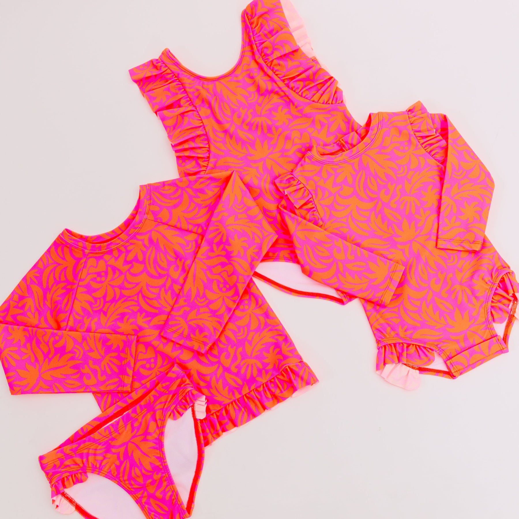 Neon Pink Tropical Tango Two-Piece Bathing Suit