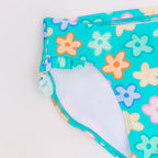 Bright Turquoise Daisies Two-Piece Bathing Suit