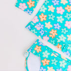 Bright Turquoise Daisies Two-Piece Bathing Suit