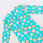 Bright Turquoise Daisies One-Piece Bathing Suit