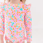 Neon Little Blooms One-Piece Bathing Suit