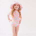 Neon Little Blooms One-Piece Bathing Suit