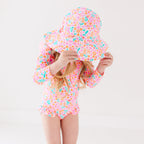 Neon Little Blooms One-Piece Bathing Suit