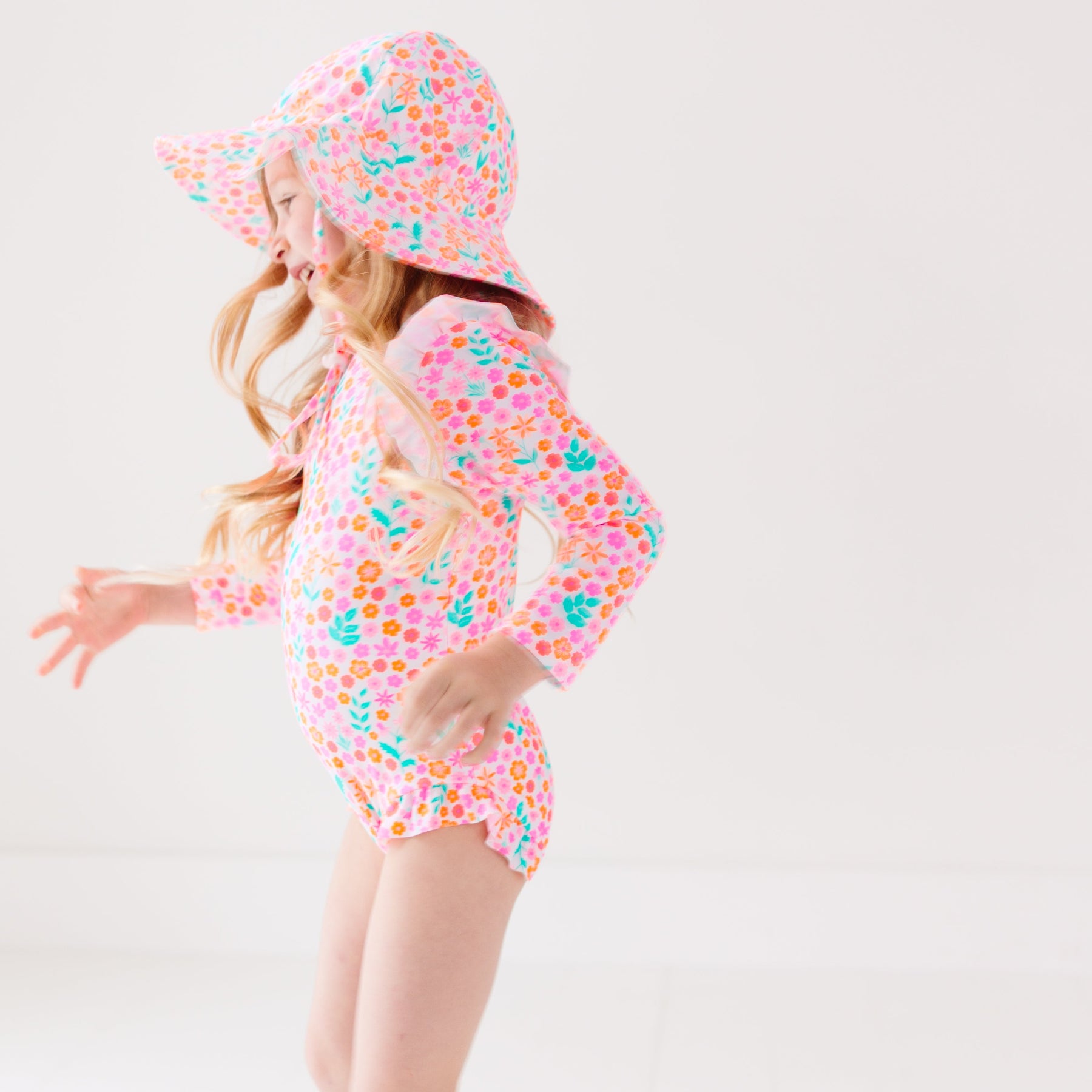 Neon Little Blooms One-Piece Bathing Suit