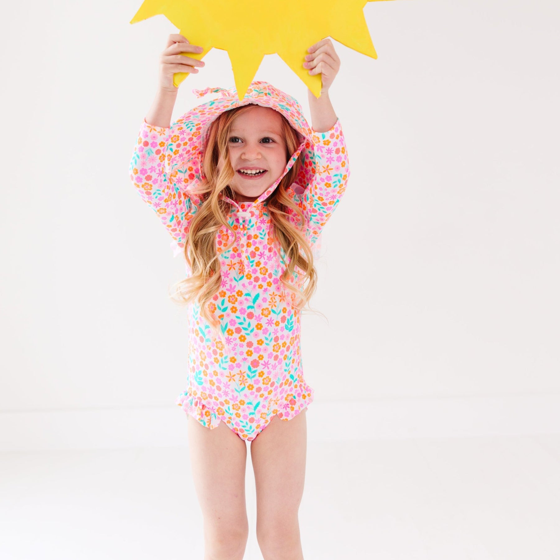 Neon Little Blooms One-Piece Bathing Suit