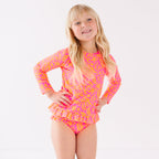 Neon Pink Tropical Tango Two-Piece Bathing Suit