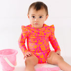 Neon Pink Tropical Tango One-Piece Bathing Suit