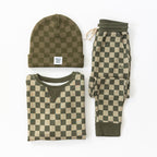 Checkered Knit Beanie
