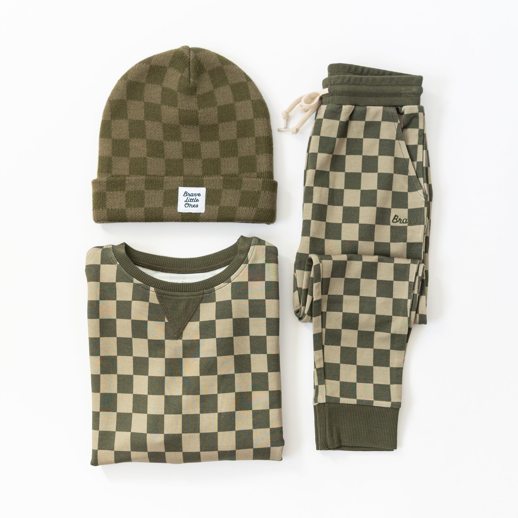 Checkered Knit Beanie