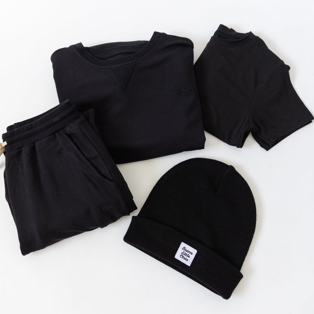 Jet Black Bamboo French Terry Joggers