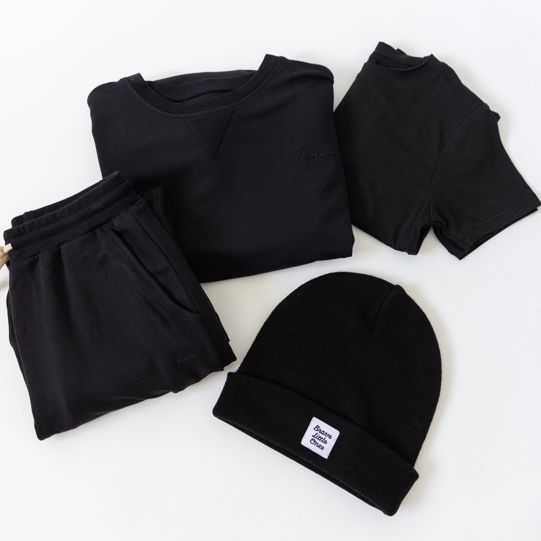 Jet Black Bamboo French Terry Joggers