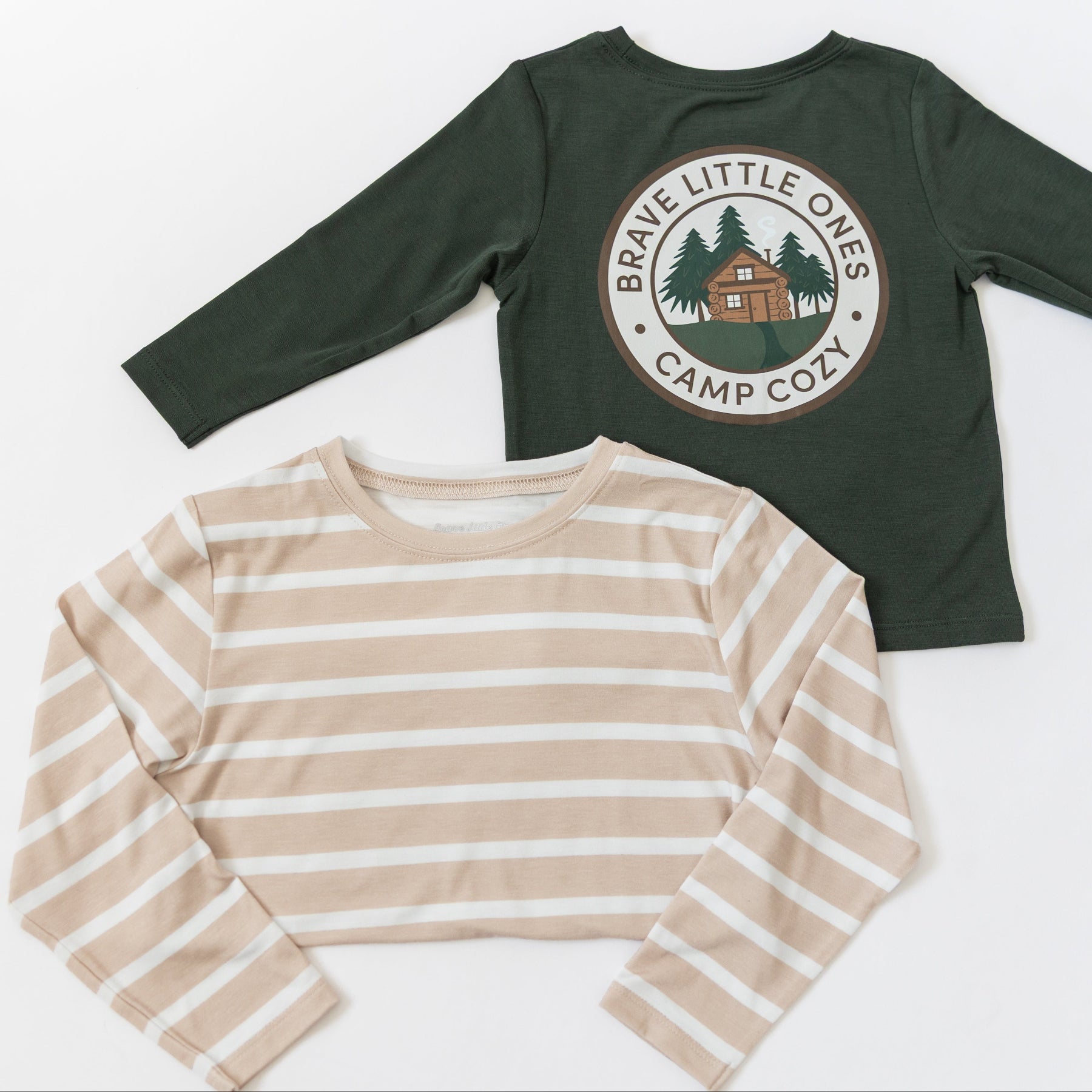 Tan Wide Stripe Long Sleeve Shirt