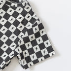 Checkered Lightning Bolt Small Ribbed Shorts Two-Piece Set