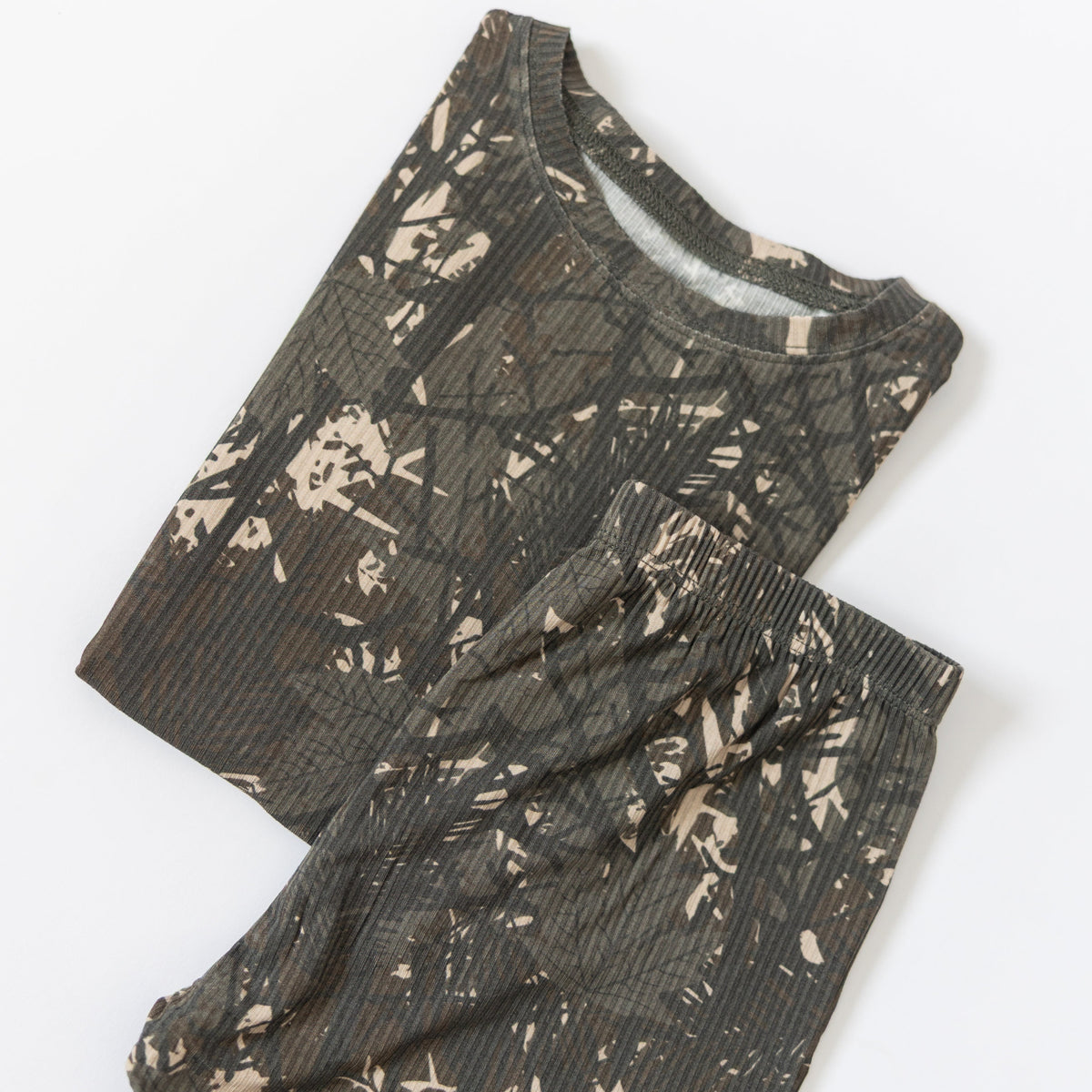 Woodland Camo Small Ribbed Two-Piece Set