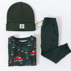 Red Christmas Trucks Bamboo French Terry Pullover