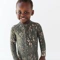 Woodland Camo Small Ribbed Zip Romper