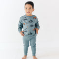 Slate Blue Construction Bamboo French Terry Pullover & Jogger Set