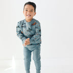 Slate Blue Construction Bamboo French Terry Pullover