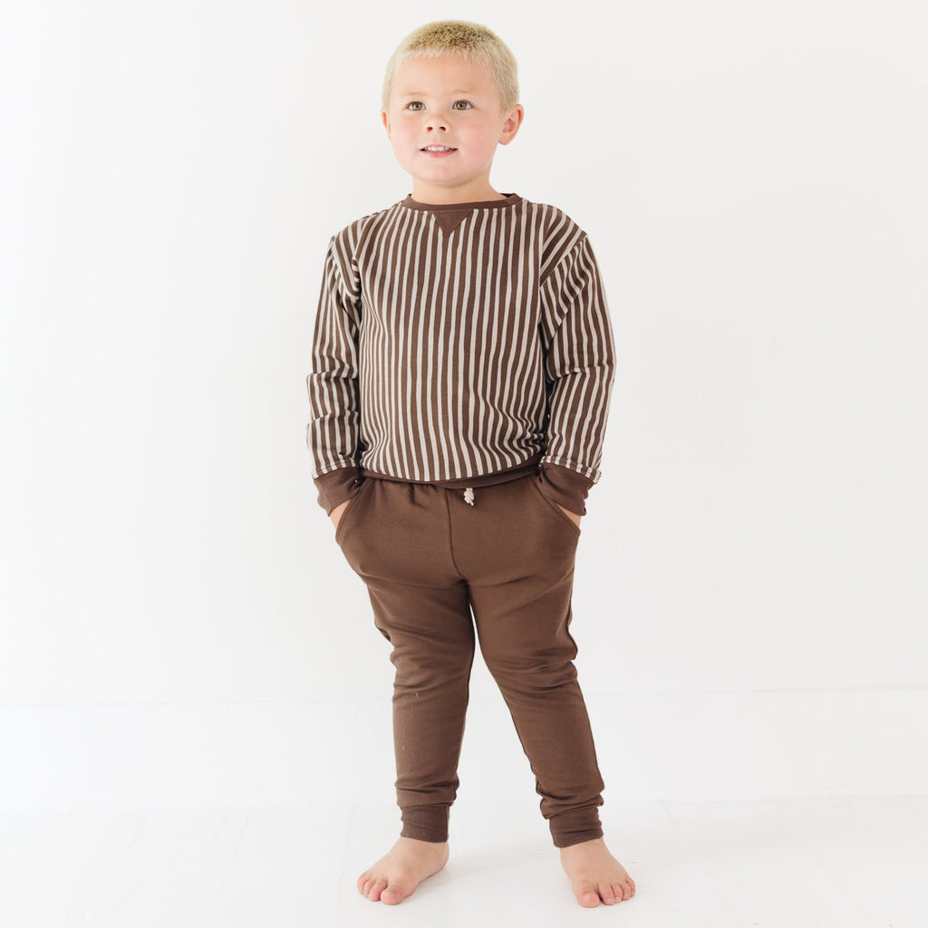 Dark Brown Bamboo French Terry Joggers